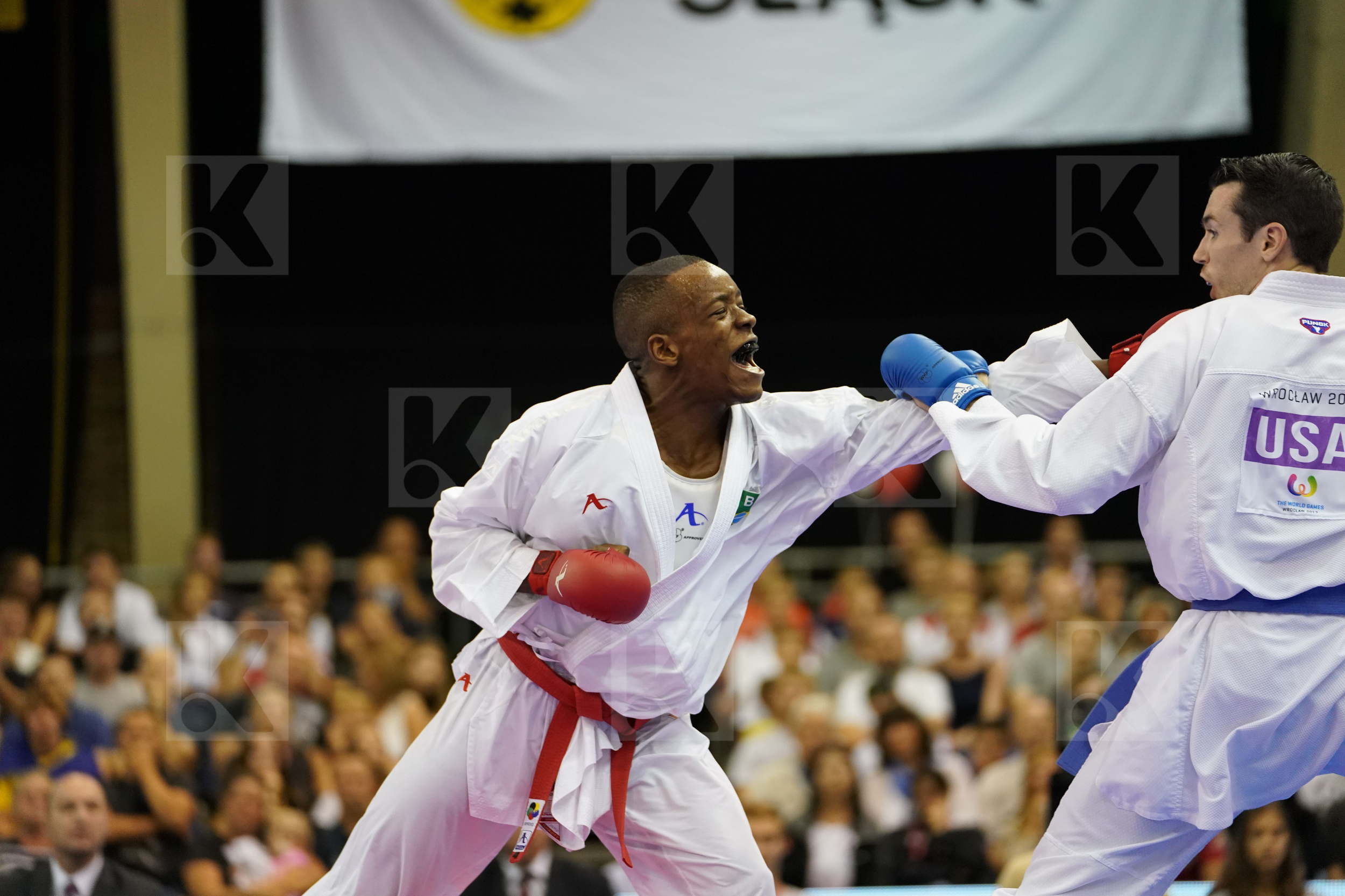 Brazil bronze match Male Kumite -75kg Scott Thomas USA Verissimo Hernanit